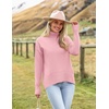Zeagoo Women’s Turtleneck Sweater 2026 Fall Winter Chunky Knitted Pullover(Pink)