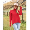 Zeagoo Women’s Turtleneck Sweater 2026 Fall Winter Chunky Knitted Pullover(Red)