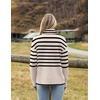 Zeagoo Women’s Turtleneck Sweater 2026 Fall Winter Chunky Knitted Pullover(Striped Beige)