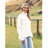 Zeagoo Women’s Turtleneck Sweater 2026 Fall Winter Chunky Knitted Pullover(White)