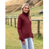 Zeagoo Women’s Turtleneck Sweater 2026 Fall Winter Chunky Knitted Pullover(Wine Red)