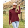 Zeagoo Women’s Turtleneck Sweater 2026 Fall Winter Chunky Knitted Pullover(Wine Red)