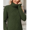 Zeagoo Women’s Turtleneck Sweater Fall Winter 2026 Long Sleeve Chunky Knitted Trendy Pullover Tops(Army Green)