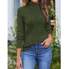 Zeagoo Women’s Turtleneck Sweater Fall Winter 2026 Long Sleeve Chunky Knitted Trendy Pullover Tops(Army Green)