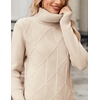Zeagoo Women’s Turtleneck Sweater Fall Winter 2026 Long Sleeve Chunky Knitted Trendy Pullover Tops(Beige)