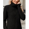 Zeagoo Women’s Turtleneck Sweater Fall Winter 2026 Long Sleeve Chunky Knitted Trendy Pullover Tops(Black)