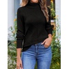 Zeagoo Women’s Turtleneck Sweater Fall Winter 2026 Long Sleeve Chunky Knitted Trendy Pullover Tops(Black)