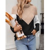 Zeagoo Women’s Turtleneck Sweater Fall Winter 2026 Long Sleeve Chunky Knitted Trendy Pullover Tops(Black Khaki)