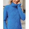 Zeagoo Women’s Turtleneck Sweater Fall Winter 2026 Long Sleeve Chunky Knitted Trendy Pullover Tops(Blue)