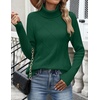 Zeagoo Women’s Turtleneck Sweater Fall Winter 2026 Long Sleeve Chunky Knitted Trendy Pullover Tops(Dark Green)