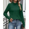 Zeagoo Women’s Turtleneck Sweater Fall Winter 2026 Long Sleeve Chunky Knitted Trendy Pullover Tops(Dark Green)