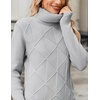 Zeagoo Women’s Turtleneck Sweater Fall Winter 2026 Long Sleeve Chunky Knitted Trendy Pullover Tops(Gray)