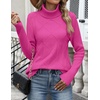 Zeagoo Women’s Turtleneck Sweater Fall Winter 2026 Long Sleeve Chunky Knitted Trendy Pullover Tops(Hot Pink)