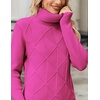 Zeagoo Women’s Turtleneck Sweater Fall Winter 2026 Long Sleeve Chunky Knitted Trendy Pullover Tops(Hot Pink)