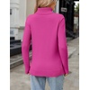 Zeagoo Women’s Turtleneck Sweater Fall Winter 2026 Long Sleeve Chunky Knitted Trendy Pullover Tops(Hot Pink)