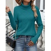 Zeagoo Women’s Turtleneck Sweater Fall Winter 2026 Long Sleeve Chunky Knitted Trendy Pullover Tops(Lake Blue)