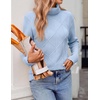 Zeagoo Women’s Turtleneck Sweater Fall Winter 2026 Long Sleeve Chunky Knitted Trendy Pullover Tops(Light Blue)