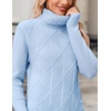 Zeagoo Women’s Turtleneck Sweater Fall Winter 2026 Long Sleeve Chunky Knitted Trendy Pullover Tops(Light Blue)