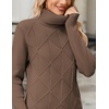 Zeagoo Women’s Turtleneck Sweater Fall Winter 2026 Long Sleeve Chunky Knitted Trendy Pullover Tops(Nutmeg)