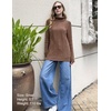 Zeagoo Women’s Turtleneck Sweater Fall Winter 2026 Long Sleeve Chunky Knitted Trendy Pullover Tops(Nutmeg)