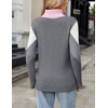 Zeagoo Women’s Turtleneck Sweater Fall Winter 2026 Long Sleeve Chunky Knitted Trendy Pullover Tops(Pink Gray)