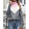 Zeagoo Women’s Turtleneck Sweater Fall Winter 2026 Long Sleeve Chunky Knitted Trendy Pullover Tops(Pink Gray)