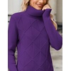 Zeagoo Women’s Turtleneck Sweater Fall Winter 2026 Long Sleeve Chunky Knitted Trendy Pullover Tops(Purple)