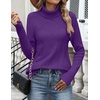 Zeagoo Women’s Turtleneck Sweater Fall Winter 2026 Long Sleeve Chunky Knitted Trendy Pullover Tops(Purple)