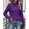 Zeagoo Women’s Turtleneck Sweater Fall Winter 2026 Long Sleeve Chunky Knitted Trendy Pullover Tops(Purple)