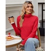 Zeagoo Women’s Turtleneck Sweater Fall Winter 2026 Long Sleeve Chunky Knitted Trendy Pullover Tops(Red)