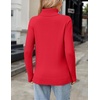 Zeagoo Women’s Turtleneck Sweater Fall Winter 2026 Long Sleeve Chunky Knitted Trendy Pullover Tops(Red)
