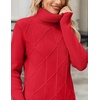 Zeagoo Women’s Turtleneck Sweater Fall Winter 2026 Long Sleeve Chunky Knitted Trendy Pullover Tops(Red)