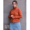 Zeagoo Women’s Turtleneck Sweater Fall Winter 2026 Long Sleeve Chunky Knitted Trendy Pullover Tops(Rust Red)