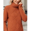 Zeagoo Women’s Turtleneck Sweater Fall Winter 2026 Long Sleeve Chunky Knitted Trendy Pullover Tops(Rust Red)