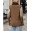 Zeagoo Women’s Turtleneck Sweater Fall Winter 2026 Long Sleeve Chunky Knitted Trendy Pullover Tops(V-brown)