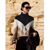 Zeagoo Women’s Turtleneck Sweater Fall Winter 2026 Long Sleeve Chunky Knitted Trendy Pullover Tops(V-brown)