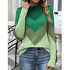 Zeagoo Women’s Turtleneck Sweater Fall Winter 2026 Long Sleeve Chunky Knitted Trendy Pullover Tops(V-green)