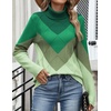 Zeagoo Women’s Turtleneck Sweater Fall Winter 2026 Long Sleeve Chunky Knitted Trendy Pullover Tops(V-green)