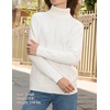 Zeagoo Women’s Turtleneck Sweater Fall Winter 2026 Long Sleeve Chunky Knitted Trendy Pullover Tops(White)
