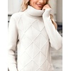 Zeagoo Women’s Turtleneck Sweater Fall Winter 2026 Long Sleeve Chunky Knitted Trendy Pullover Tops(White)