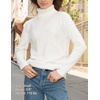 Zeagoo Women’s Turtleneck Sweater Fall Winter 2026 Long Sleeve Chunky Knitted Trendy Pullover Tops(White)