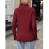 Zeagoo Women’s Turtleneck Sweater Fall Winter 2026 Long Sleeve Chunky Knitted Trendy Pullover Tops(Wine Red)