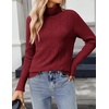Zeagoo Women’s Turtleneck Sweater Fall Winter 2026 Long Sleeve Chunky Knitted Trendy Pullover Tops(Wine Red)
