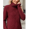Zeagoo Women’s Turtleneck Sweater Fall Winter 2026 Long Sleeve Chunky Knitted Trendy Pullover Tops(Wine Red)
