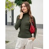 Zeagoo Women’s Turtleneck Sweaters 2026 Fall Fitted Long Sleeve Basic Tops(Army Green)