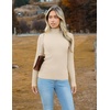 Zeagoo Women’s Turtleneck Sweaters 2026 Fall Fitted Long Sleeve Basic Tops(Beige)