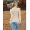 Zeagoo Women’s Turtleneck Sweaters 2026 Fall Fitted Long Sleeve Basic Tops(Beige)