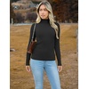 Zeagoo Women’s Turtleneck Sweaters 2026 Fall Fitted Long Sleeve Basic Tops(Black)