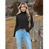 Zeagoo Women’s Turtleneck Sweaters 2026 Fall Fitted Long Sleeve Basic Tops(Black)