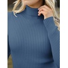 Zeagoo Women’s Turtleneck Sweaters 2026 Fall Fitted Long Sleeve Basic Tops(Blue)